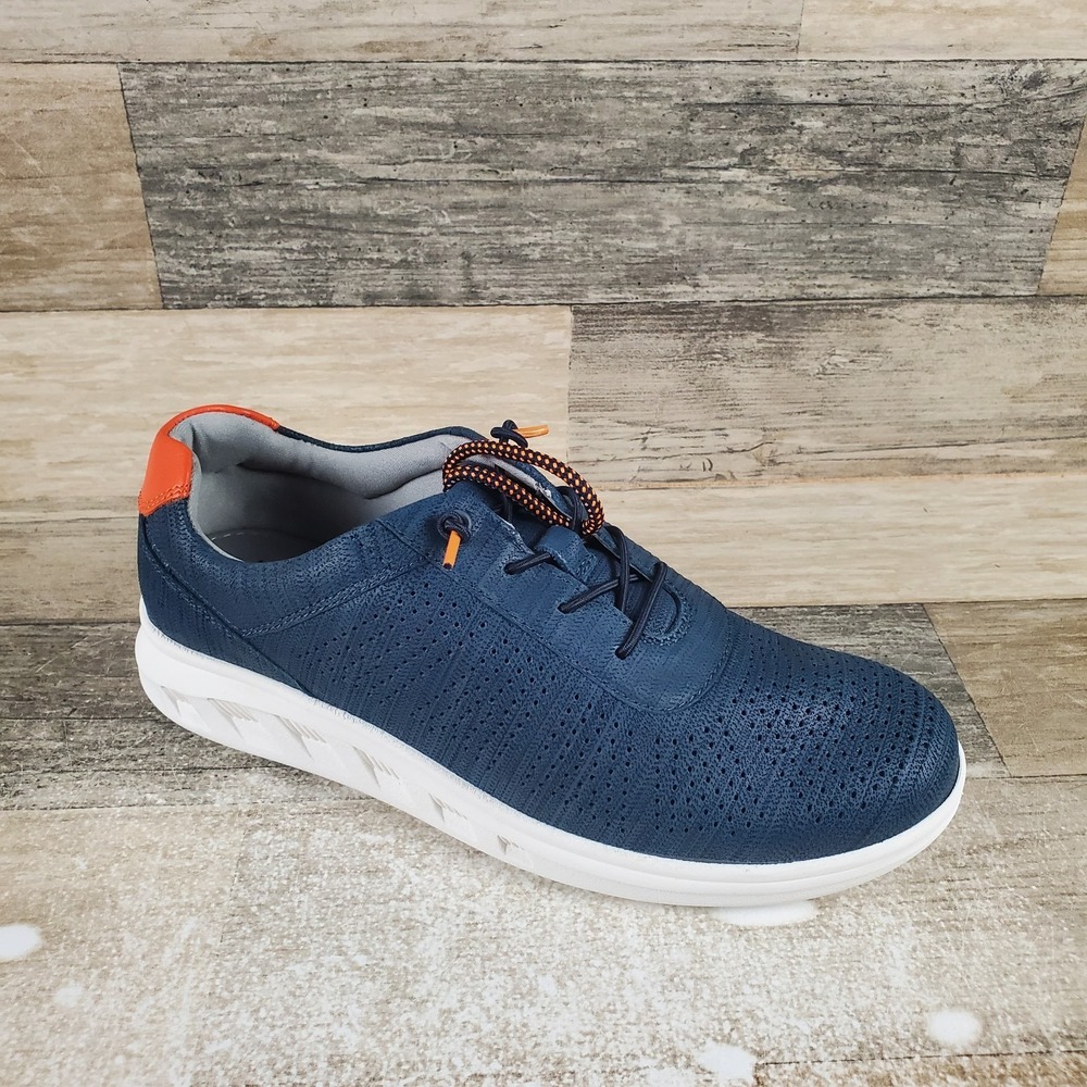 Johnston & Murphy BK Activate Boys Shoes Sz 4 M Navy Full Grain Sneaker